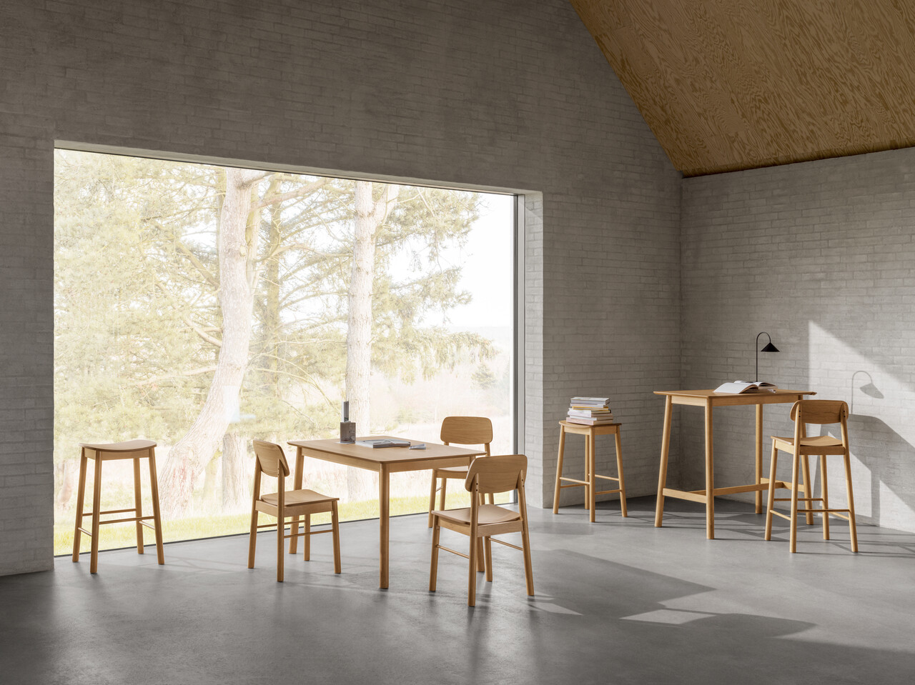 Scaun Barlow, Actona, 44x47.5x80 cm, MDF, stejar mat - view 4