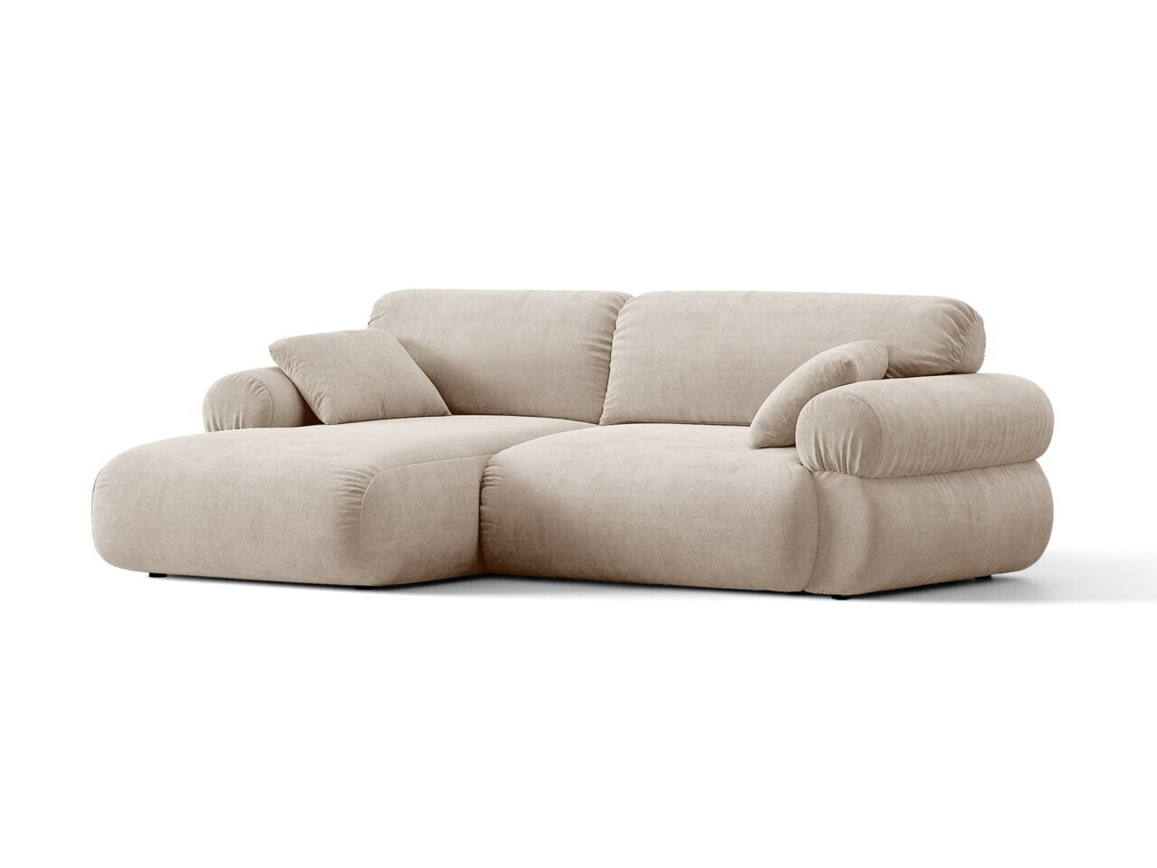 Coltar stanga 4 locuri, Ophelia, Micadoni Home, 236x164x84 cm, tesatura structurata, bej — imaginea 9