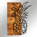 Decoratiune de perete, Bahama, lemn/metal, 42 x 58 cm, negru/maro