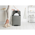 Cos de gunoi cu pedala, Brabantia, Bo Pedal, 60 L, 36.3x54.1x65.2 cm, otel, gri