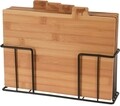 Set 4 tocatoare cu suport, 28x20x7 cm, bambus/metal