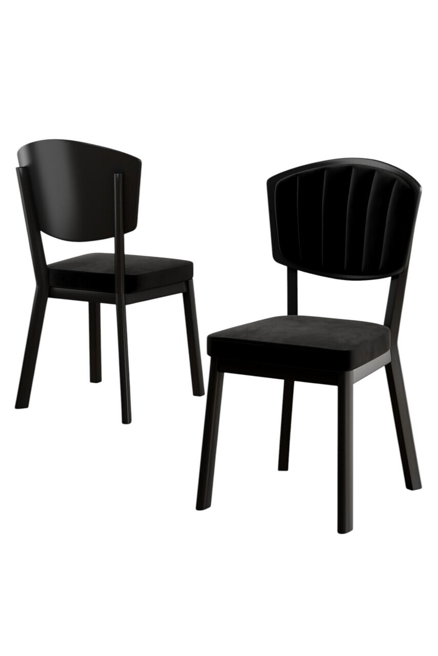Set scaune 2 piese, Hanah Home, Nape, Negru — imaginea 2