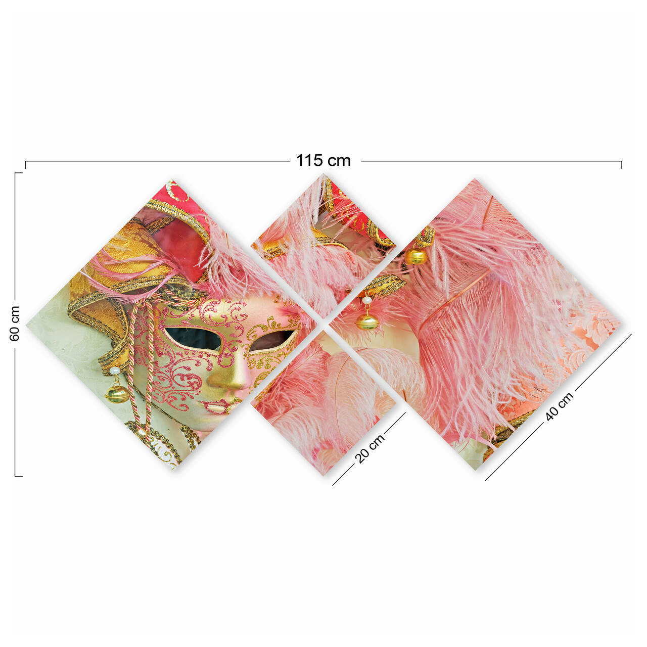 Set 4 tablouri decorative, 4MDF173372528, MDF, Imprimat UV, Multicolor - 2 | YEO