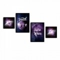 Set 4 tablouri decorative, Alpha Wall, More Space, 30x30/35x50 cm