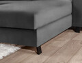 Coltar extensibil dreapta 4 locuri ELTAP, Mari-39, Mariall, 288x200x92 cm, lemn/poliester, gri inchis