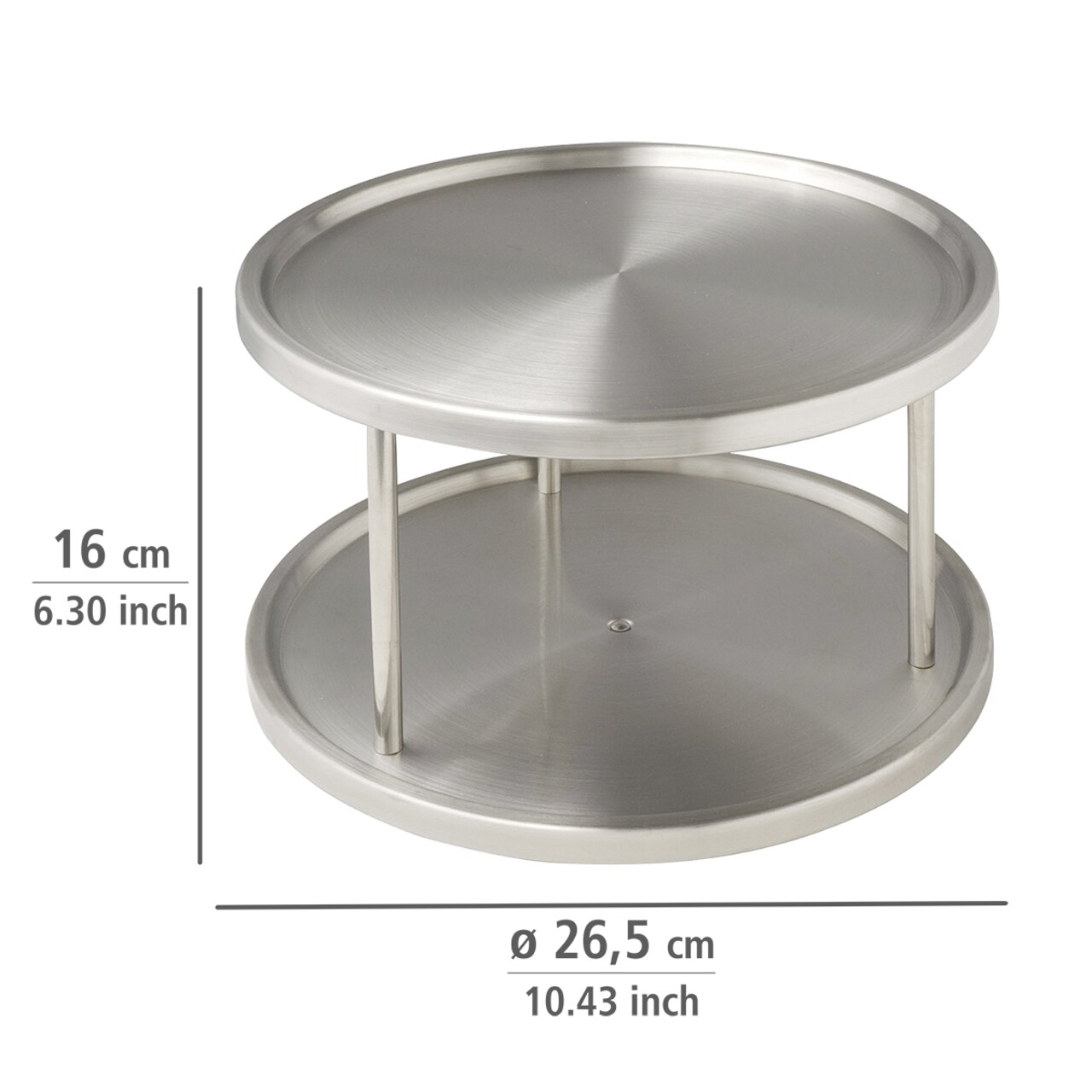 Organizator rotativ pentru condimente, Wenko, Carousel Duo, 26 x 15.5 cm, inox - 1 | YEO