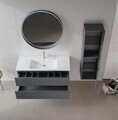 Dulap de baie cu chiuvetă, Hanah Home, Moonlight 120, Antracit mat