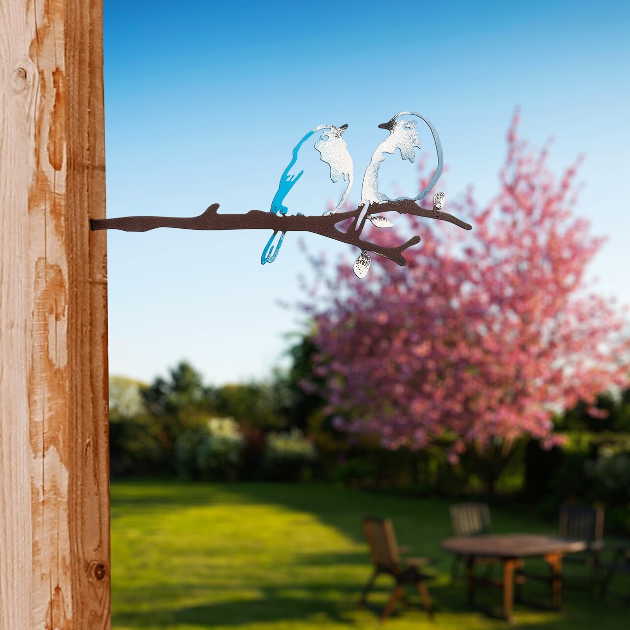 Obiect decorativ de grădină, Bird on the branch 26, 20x50 cm, Multicolor - imagine 3