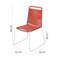 Scaun pentru gradina Antea Light Legs, 53 x 53 x 88 cm, otel/sfoara, rosu