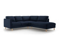 Coltar dreapta 4 locuri, Eden, Micadoni, 267x234x90 cm, catifea, albastru inchis