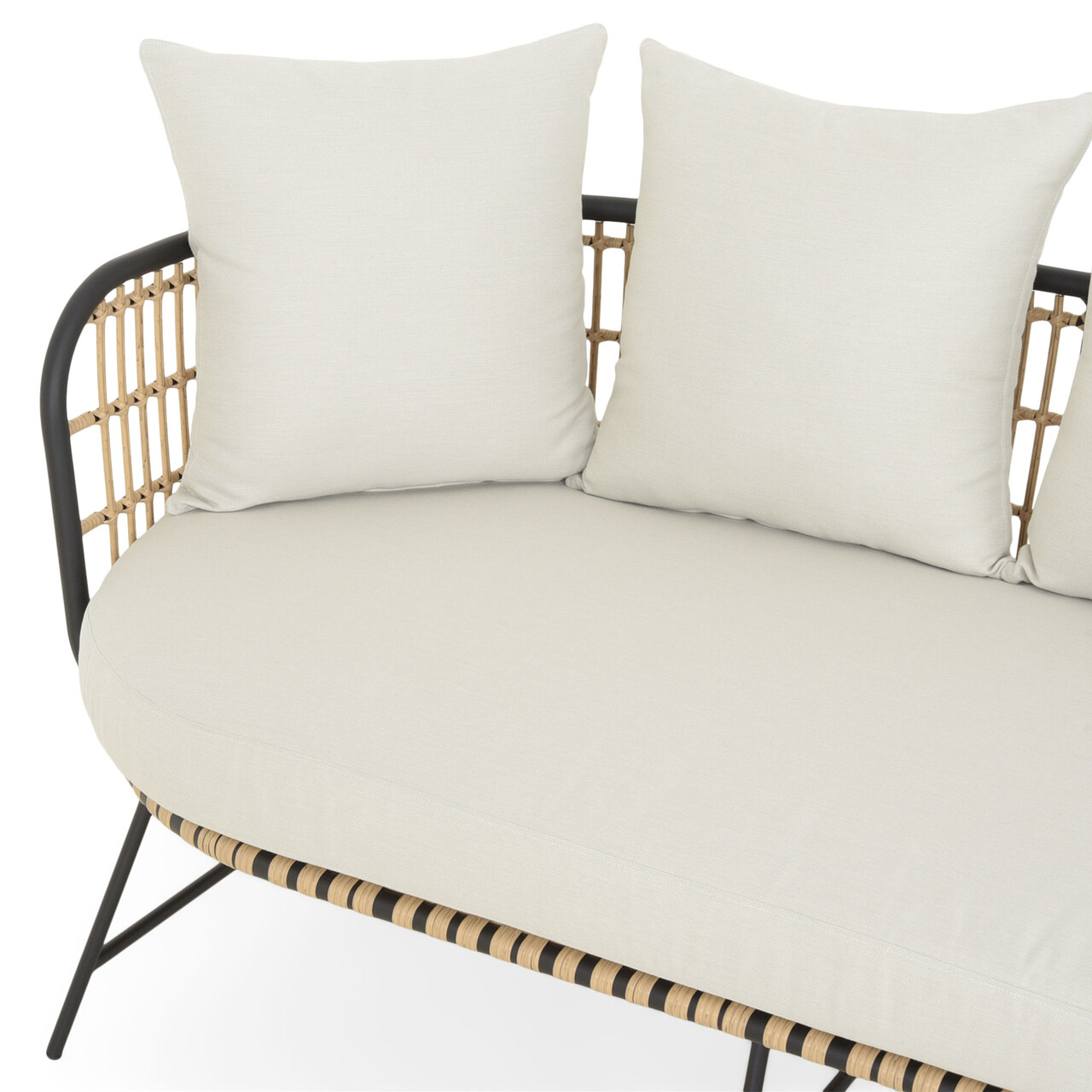 Canapea pentru gradina/terasa Arden, 161x77x72.5 cm, aluminiu/otel, natur/bej - 1 | YEO