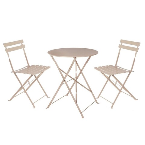 Set mobilier de gradina 3 piese Sira, 60 x 60 x 71 cm, otel, grej Gradina