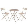 Set mobilier de gradina 3 piese Sira, 60 x 60 x 71 cm, otel, grej