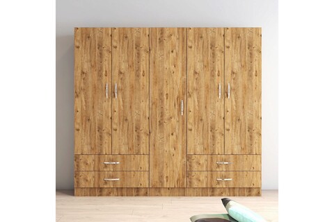 Dulap pentru haine, Tanmob, GRD0702, 200×181.8×46.5 cm, PAL , Pinul Atlantic 200x181.8x46.5 imagine 2022