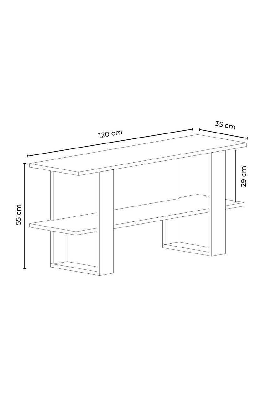 Comoda TV, Hanah Home, Harta, 120x55x35 cm, Alb — imaginea 4