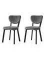 Set scaune 2 piese, Nmobb, Beta, Negru / Antracit