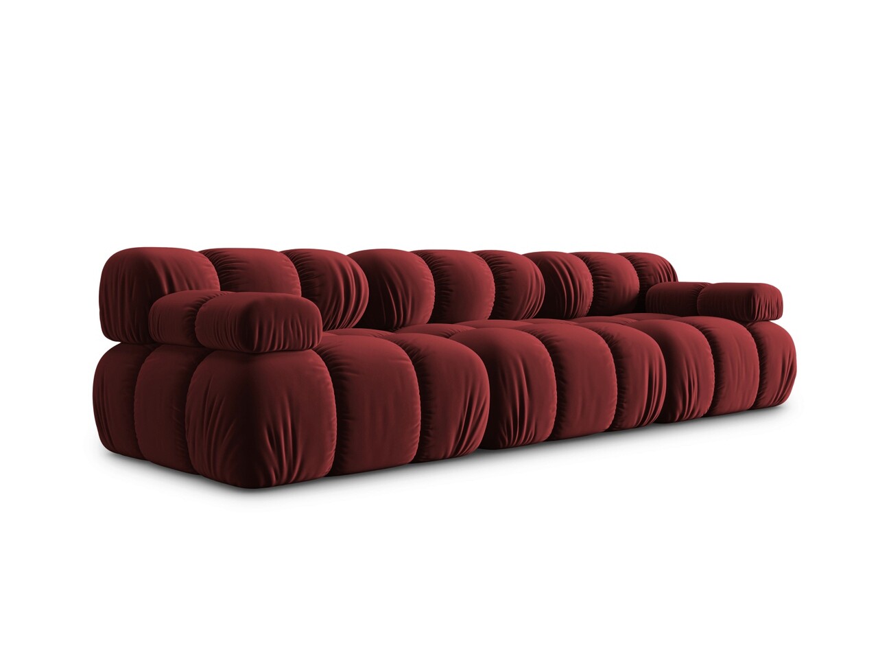 Canapea modulara 3 locuri, Bellis, Micadoni Home, BL, 282x94x63 cm, catifea, rosu inchis - 1 | YEO