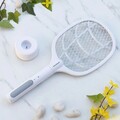 Paleta electrica anti-insecte reincarcabila 2 in 1 cu lumina UV, KL Rak, InnovaGoods, 44.5 x 18 cm, alb/gri