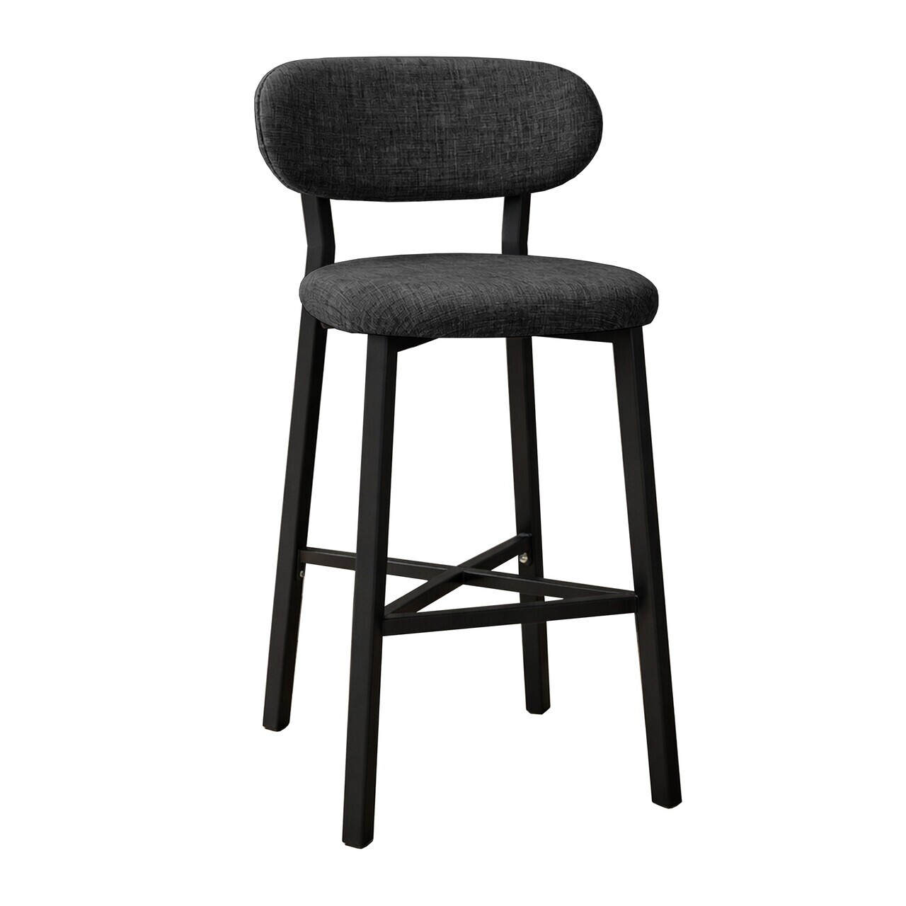 Scaun de bar, Hanah Home, Luna, 42x100x45 cm, Fier/Poliester/In, Antracit — imaginea 6