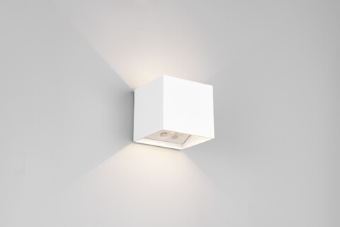 Aplica de perete pentru exterior Genie, RL NOW, 10x10.5x10 cm, 1W, 2x SMD, plastic, alb mat