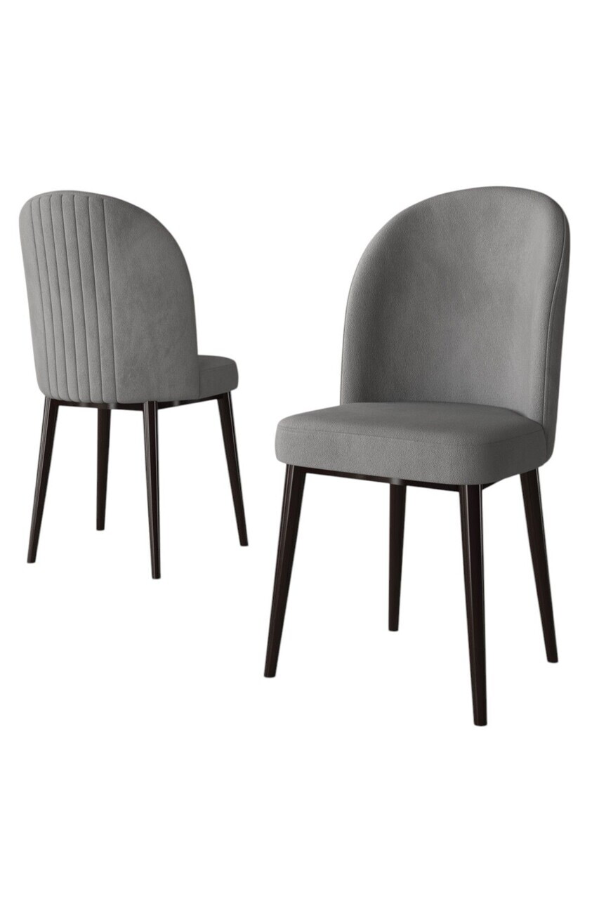 Set scaune 2 piese, Hanah Home, Aste, Gri/Maro — imaginea 2