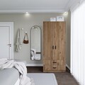 Dulap pentru haine, Miwood, Yaman 1600-044, 80x182x47 cm, PAL, Maro