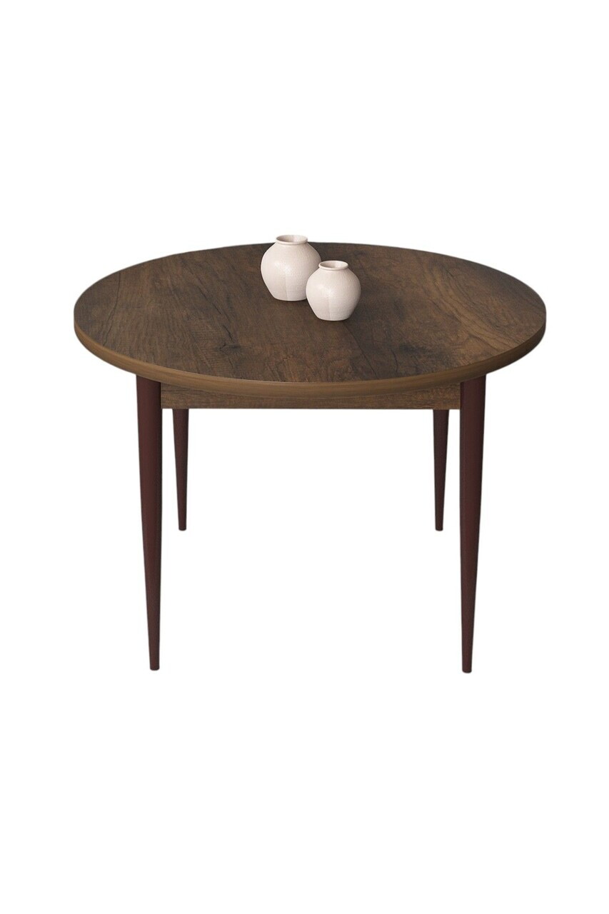 Masa, Hanah Home, Kea, 90x75x90 cm, Model baroc din lemn / Maro — imaginea 2