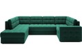 Coltar extensibil stanga 5 locuri ELTAP, LT-35LU, Blewett, 299x198x82 cm, lemn/poliester, verde inchis
