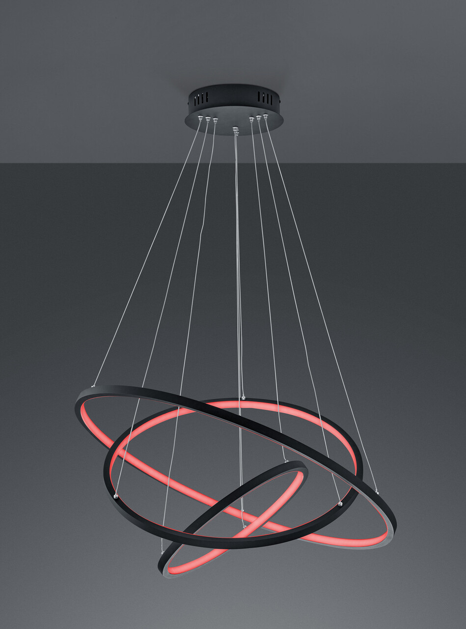 Lustra Aaron, TRIO, 80x150 cm, 78W, 1x SMD LED, metal, antracit - 2 | YEO