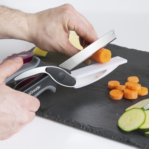 Cutit-foarfeca cu minitocator innovagood, 25 x 7.5 cm, inox/pvc