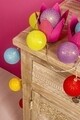 Ghirlanda luminoasa cu 10 LED-uri, Bizzotto, 210 cm, bumbac/polipropilena, multicolor