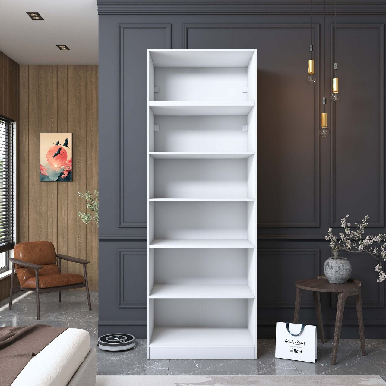 Dulap pentru haine, Hanah Home, BA210, 90x255x57.5 cm, PAL melaminat, Alb - view 8
