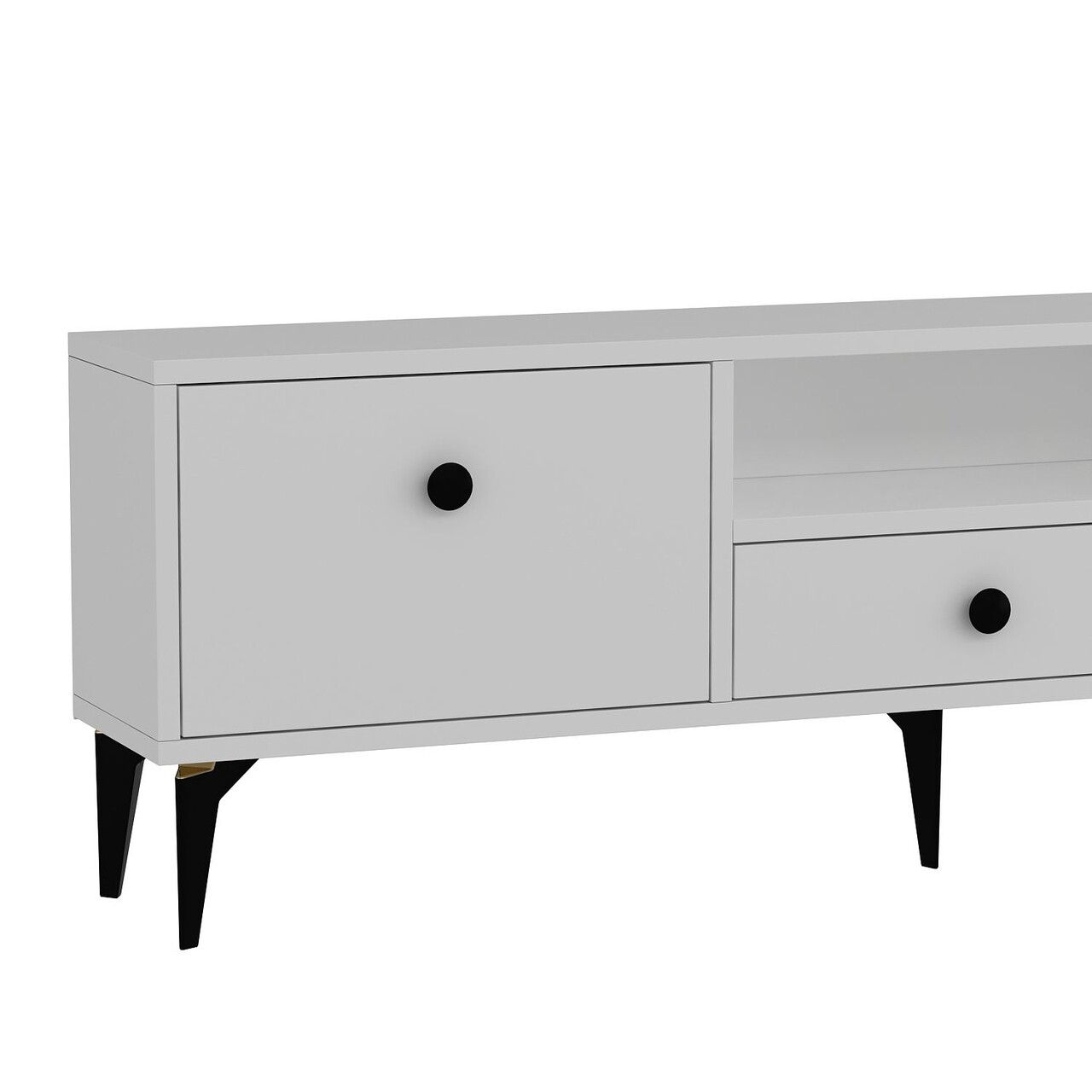 Comoda TV, Hanah Home, 1300-DROP-1, 140x49x30 cm, PAL , Alb/Negru - view 5