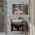 Set Dulap de Baie cu Chiuvetă și Oglindă (2 Piese), Hanah Home, 1711, MDF-LAM, Pin Atlantic / Antracit