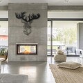 Decoratiune de perete, Stag, Metal, Dimensiune: 49 x 51 cm, Negru