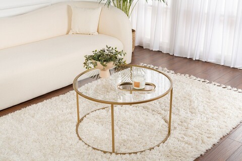 Masuta de cafea, Nordure, Aurum, Auriu / Transparent