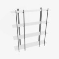 Corp biblioteca, Zena Home, Moss, 160x180x29.6 cm, PAL, Alb/Negru