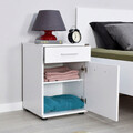Noptiera, Adore, KMD-511-BB-1, 40x57x39 cm, PAL, Alb