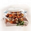 Vas rotund cu capac Marinex, sticla temperata, 2.3 L