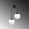 Aplica de perete, Fulgor, 942FLG2118, Metal, Alb/Negru
