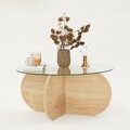 Masuta de cafea, Neostill, Bubble, 75x35x75 cm, Sticla temperata , Maro