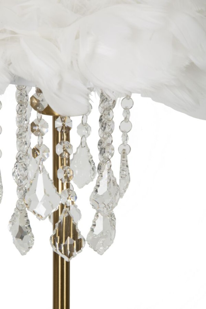 Lampa de masa Diamon, Mauro Ferretti, 1 x E27, 40W, 30x55 cm, fier/plastic, alb/auriu