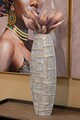 Vaza Eclips Tower, Mauro Ferretti, 25.5x12.5x69.5 cm, polirasina, auriu/alb