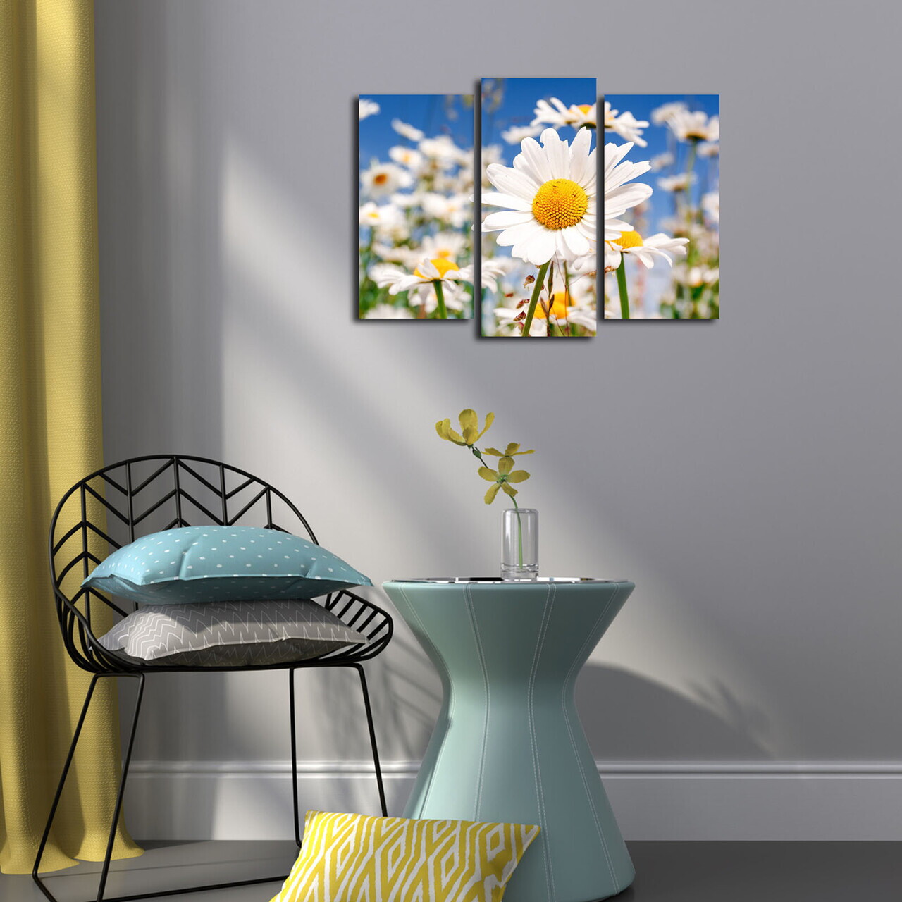 Tablou decorativ, 3NATPAT-23, PÂNZĂ DIN PIELE ÎNTOARSĂ, Rama din lemn (grosime 3 cm), Multicolor — imaginea 3