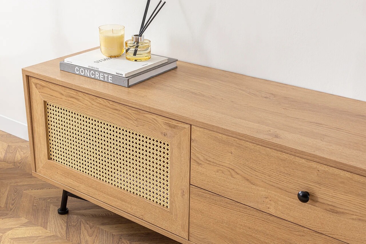 Comoda TV, Hanah Home, Nala 140, 140x55x40 cm, Natural - imagine 5