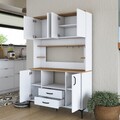 Dulap multifunctional, Rani, JE168, Alb/Maro