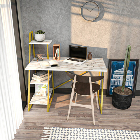 Birou, retricy, admira, 120x60x120 cm, pal, aur alb
