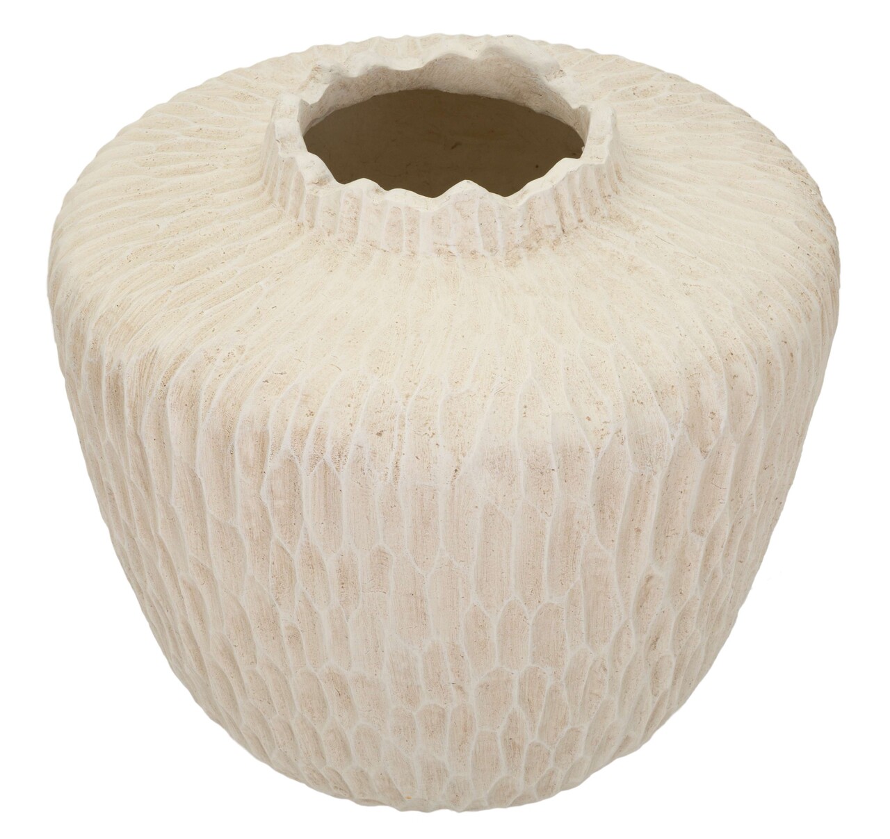 Vaza decorativa Shade, Mauro Ferretti, 35x32.5 cm, oxid de magneziu, crem