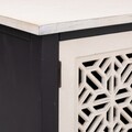 Bufet inferior cu 3 usi Karl, Creaciones Meng, 105.5x40x46 cm, lemn de brad/MDF, alb antic