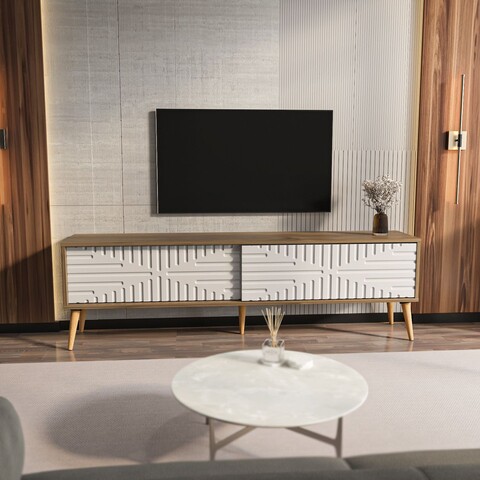 Comoda TV, Zena Home, Riso, Nuc/Alb
